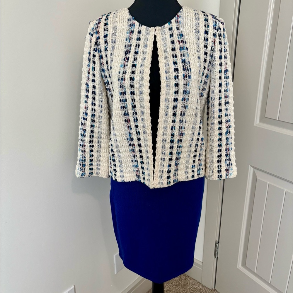 St. John blue at white sweater size S